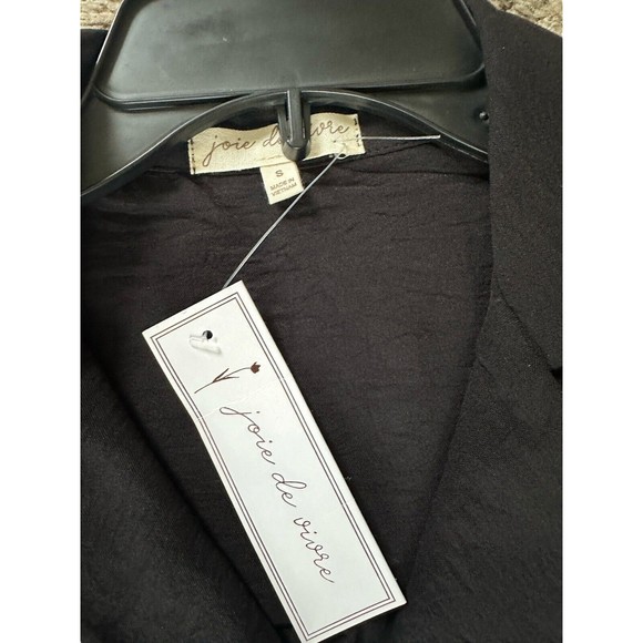 Womens Short Sleeve Button Dress Small Belted Black Pinup Goth Dark Academia - Picture 3 of 16